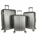 World Traveler Skyline Hardside Spinner Luggage Set, Silver - 3 Piece WT400-SILVER